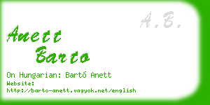 anett barto business card