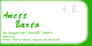 anett barto business card